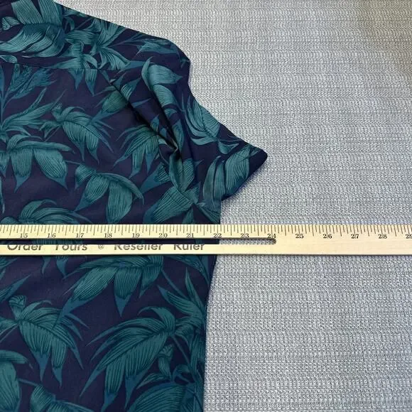 Cotton & Co Shirt Mens Medium Hawaiian Palm Leaf Button Lightweight Aloha Resort - Picture 7 of 8